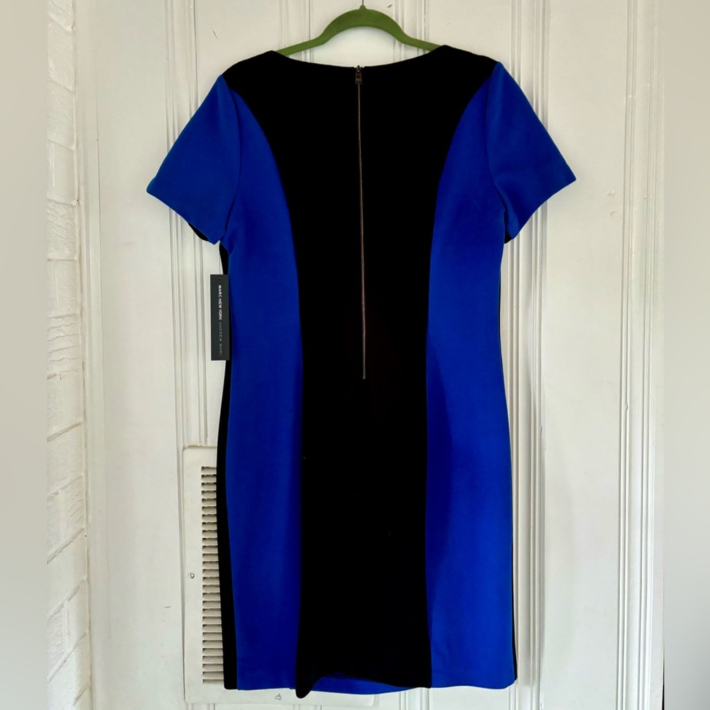 NWT Jones New York dress v-neck knee length short sleeve blue 💙 & black 🖤
